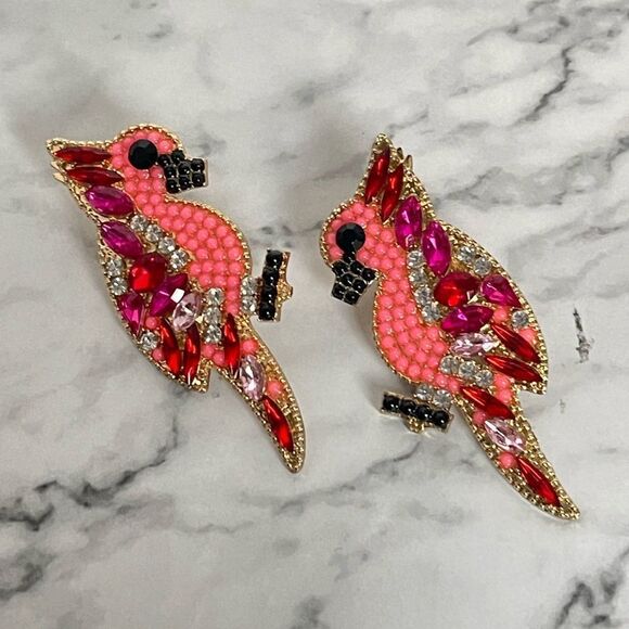 ZARA BIRD CRYSTAL EARRINGS - Picture 4 of 4